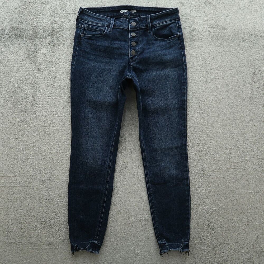 Old Navy Jeans Women's 6 Blue Mid-Rise Rockstar Super Skinny Ankle 26" Inseam